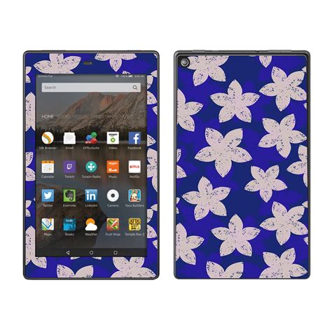 Skins Decals For Amazon Fire Hd 8 Tablet Flowered Blue