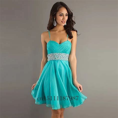 2014 Sexy Prom Dresses A Line Chiffon Beaded Sweetheart Pleat Spaghetti