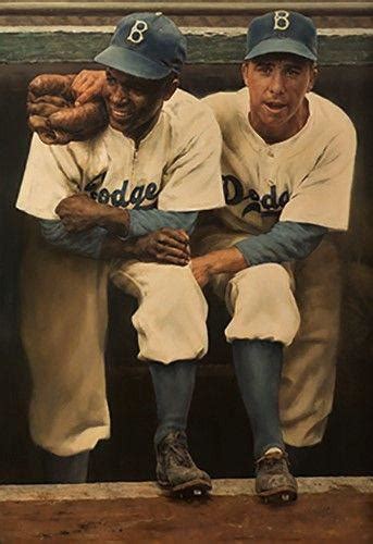 Jackie Robinson And Pee Wee Reese Embrace