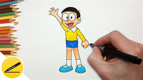 How To Draw Nobita From Doraemon Step By Step Drawing For Children