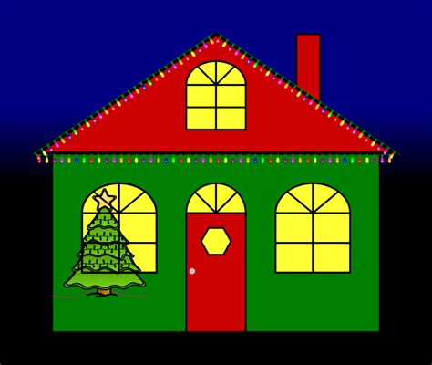 Free Clip Art House With Christmas Lights By Jaynick