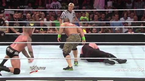 Randy Orton Rko On John Cena Raw June 30 2014 Youtube