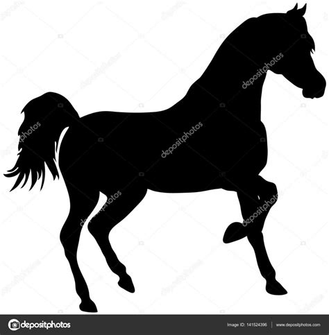 el caballo de cría silueta vector fino negro sobre blanco eps 10 ilustración vectorial vector