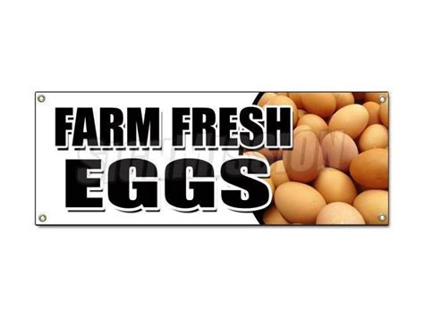Farm Fresh Eggs Banner Sign Organic Range Free Milk Dairy Cheese Brown