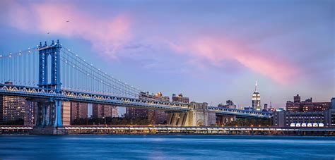 Manhattan Bridge Seen From The Brooklyn Side New York City Bay