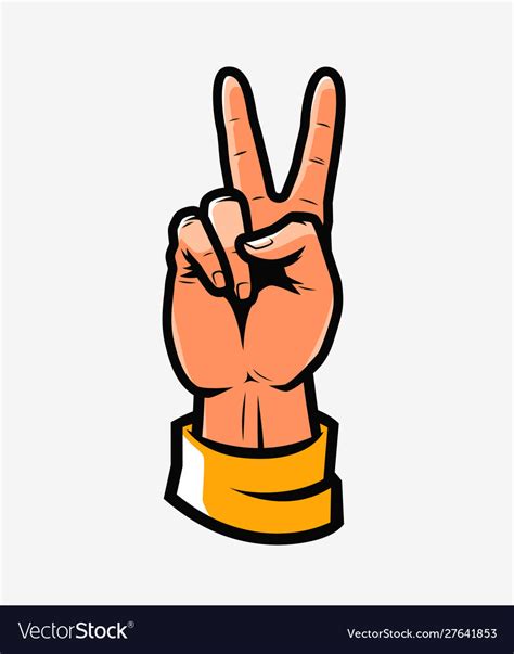 Victory Or Peace Symbol Hand Gesture Royalty Free Vector