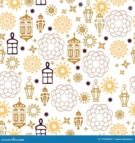 Vector Ramadan Background Colorful Seamless Pattern Islamic Holiday