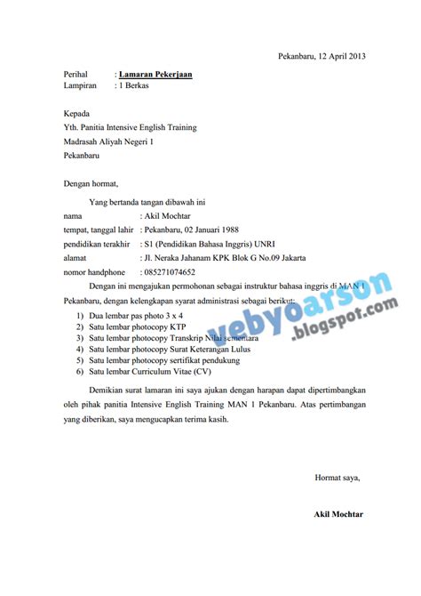 Surat Lamaran Kerja Tanpa Tahu Nama Perusahaan Delinewstv