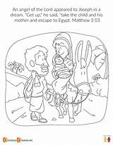Joseph Mary Coloring Egypt Jesus Bible Escape Sunday Lesson Birth Children Matthew Childrens Pdf Church Angel Ministry Crafts sketch template