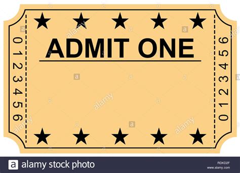 Admit One Ticket Entrance Vintage Show Cinema Festival Illustration