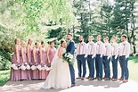 bridal party pose ideas | Mauve and navy backyard wedding in Midland ...