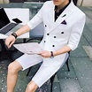 2018 New White Summer Men Suit with Short Pants Fashion Business Yong ...