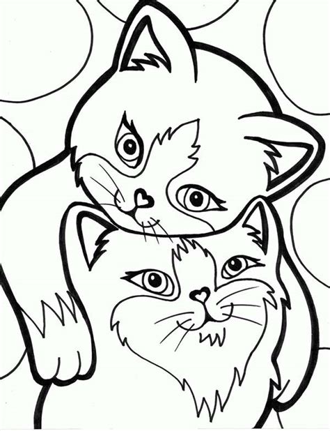 More than 5.000 printable coloring sheets. These Two Kitty Cat Are Loved Each Other Coloring Page ...