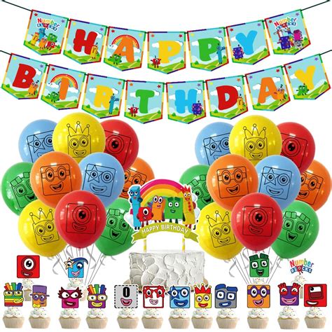 Buy Hilloly Pcs Numberblocks Birthday Decorations Number Blocks Theme Party Supplies Birthday