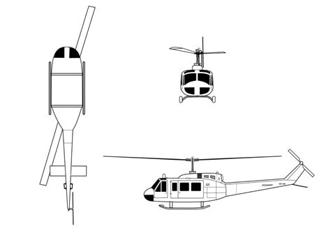 Bell Uh 1 Iroquois Wikipedia Blueprint Drawing Scale Drawing