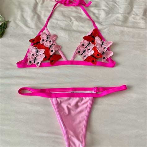 Swim Bubblegum Hot Pink Butterfly Bikini Poshmark
