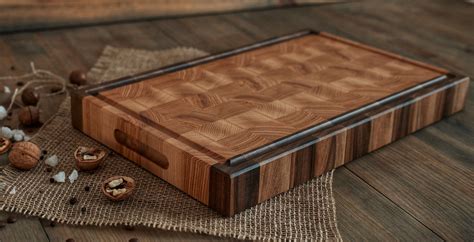 Reversible End Grain Butcher Block Cutting Board Walnut And Etsy