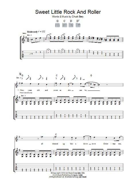 Sweet Little Rock And Roller By Chuck Berry Guitar Tab Guitar