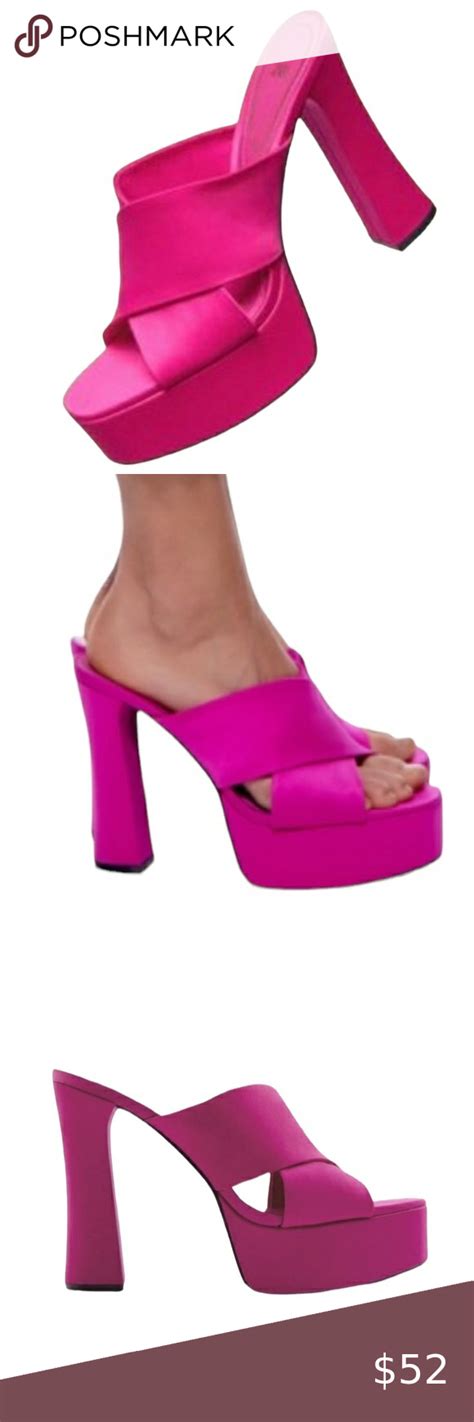 Zara Platform Fuschia Pink Sandalssize 398 In 2023 Pink Sandals