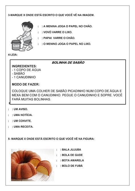Atividades Receitas 2 Ano