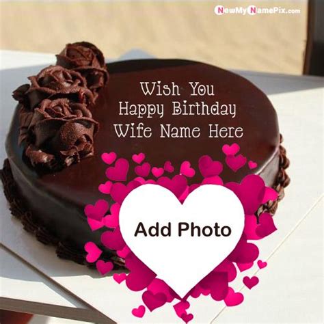 Birthday Cake For Wife Name And Photo Romantic Image Create