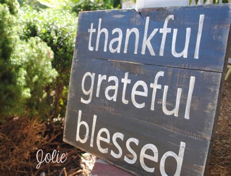 Thankful Grateful Blessed Handpainted Rustic Wooden Sign