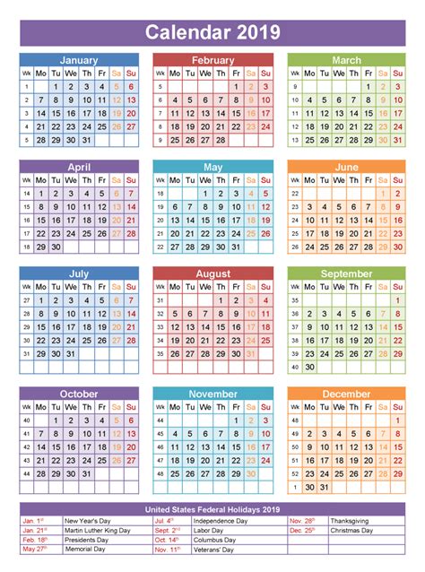 * date subject to change. 2019 Calendar Holidays | 2019 calendar, Calendar template