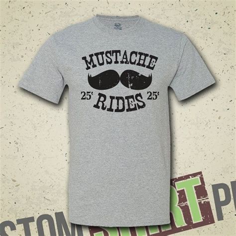 Mustache Rides T Shirt Tee Shirt Movember By Customshirtprints Mustache