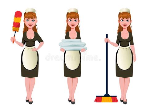 Maid Cleaning Lady Cleaning Woman Stock Vector Illustration Of Beautiful Caucasian 188876793