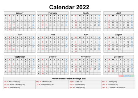 Printable 2022 Calendar 2022 Calendars Printable