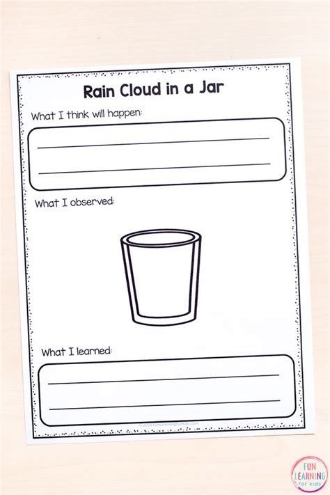 What are some types of clouds? Rain Cloud in a Jar Science Experiment with Printable Recording Sheets
