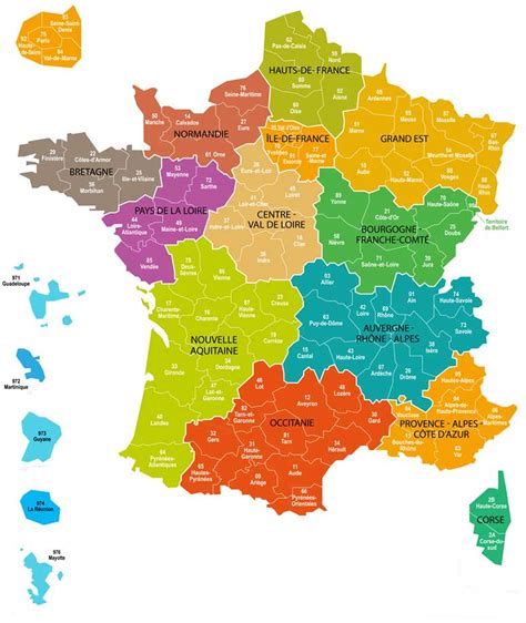 Voici la carte routière de france: La carte de France avec ses régions » Vacances - Arts ...