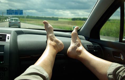 People Keep Your Feet Off The Dashboard Driving