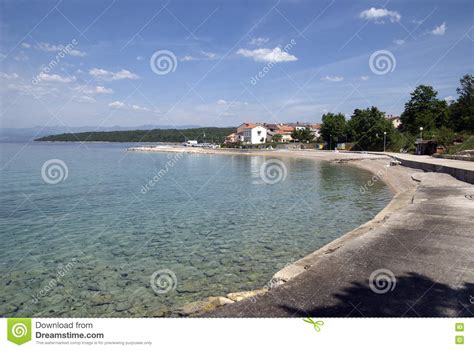 Public Beach In Njivice On Island Krk Stock Image Image Of Marine Europe