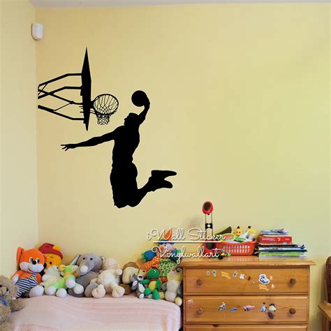 Basketball Wall Sticker Basketball Player Wall Decal Diy Removable Wall