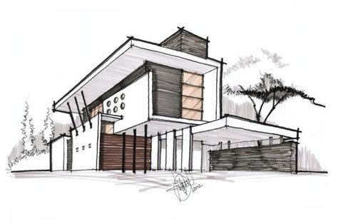 House Drawing Sketch Modern Measuring Up E Zine Photographic Exhibit