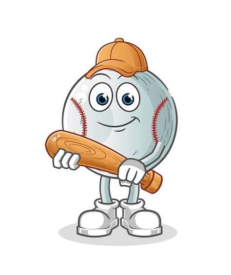 Premium Vector Baseball Mascot Cartoon Character With Baseball Bat