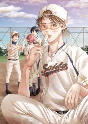Miyuki Kazuya Takashima Rei Ace Of Diamond Highres Age Comparison Aged Down Baseball Cap