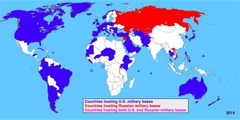 Countries With Us Vs Russian Military Bases Worldwide Vivid Maps