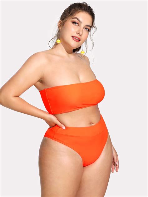 shein bandeau bikini set iskra lawrence orange aerie bikini popsugar fashion photo 9