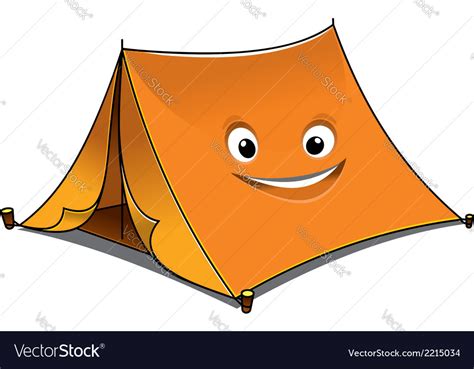 Cheerful Cartoon Orange Tent Vector Art Download Vectors
