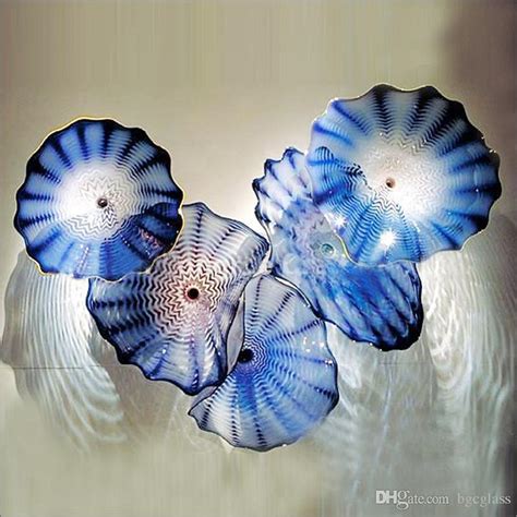 Best Sellerhand Blown Murano Glass Hanging Wall Plates Art Dale Chihuly Style Borosilicate Glass