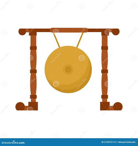 Gong Vector Percussion Instrument Isolated Illustration On White
