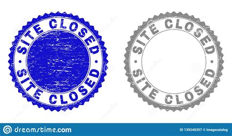Grunge Site Closed Textured Stamps Stock Vector Illustration Of