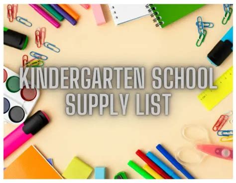 Kindergarten School Supply List Mr Gregs English Cloud