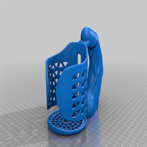 Free STL File NSFW Can Holder With Coozie Curved Penis 3D Print