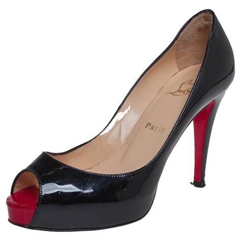 Christian Louboutin Black Patent Leather Very Prive Pumps Size For Sale At Stdibs