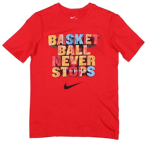 Nike Nike Big Boys 8 20 Basketball Never Stops T Shirt Red