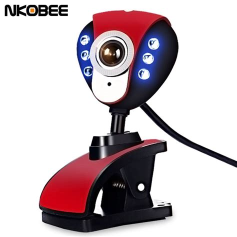 Nkobee 6 Led Usb Webcam Camera With Mic And Night Vision For Desktop Pc