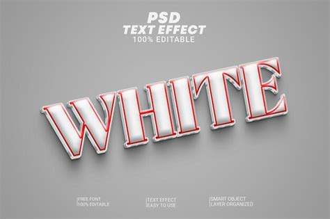 Premium Psd Psd White 3d Text Style Effect